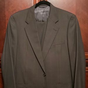HICKEY FREEMAN WOOL GRAY PLAID 42L SUIT